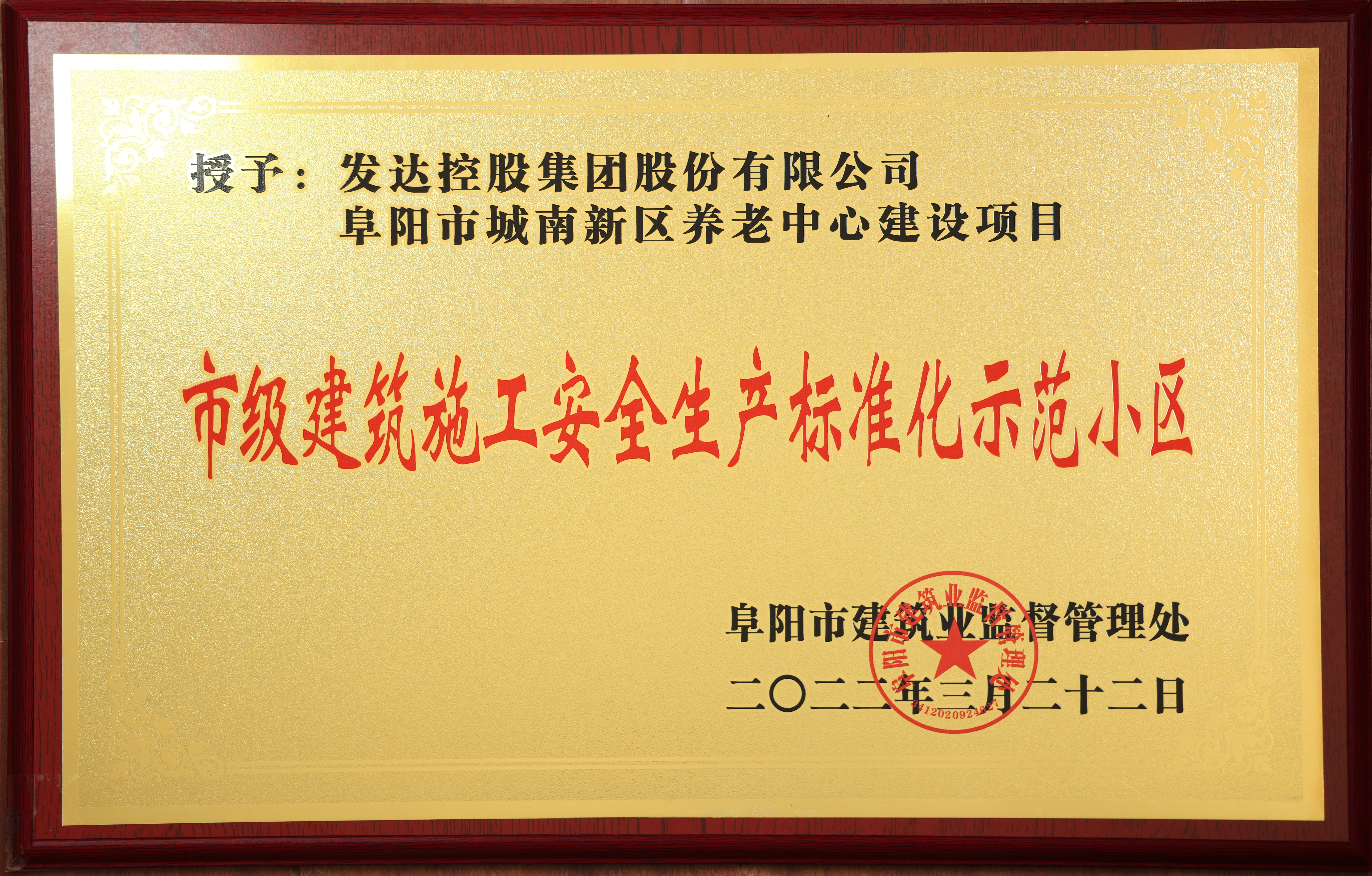 阜陽(yáng)養老中心項目-建筑施工安全生產(chǎn)標準化示范小區