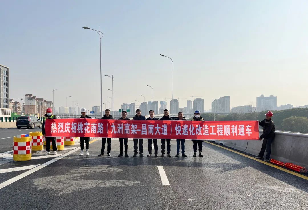 桃花南路快速化改造工程高架橋主線(xiàn)正式通車(chē)