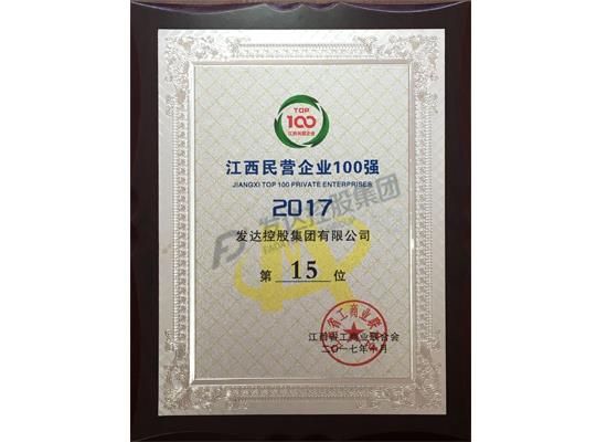 2017年江西省民營(yíng)企業(yè)百強第十五位